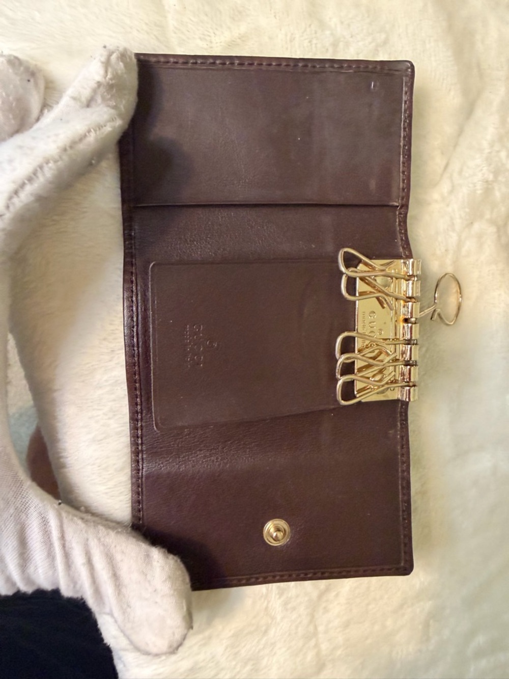 Gucci brown Guccissima leather key case. - Picture 11 of 16